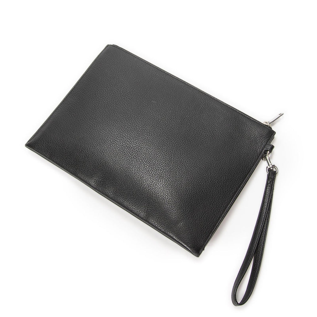 Saint Laurent Zip Clutch Black Gray Leather — view 2