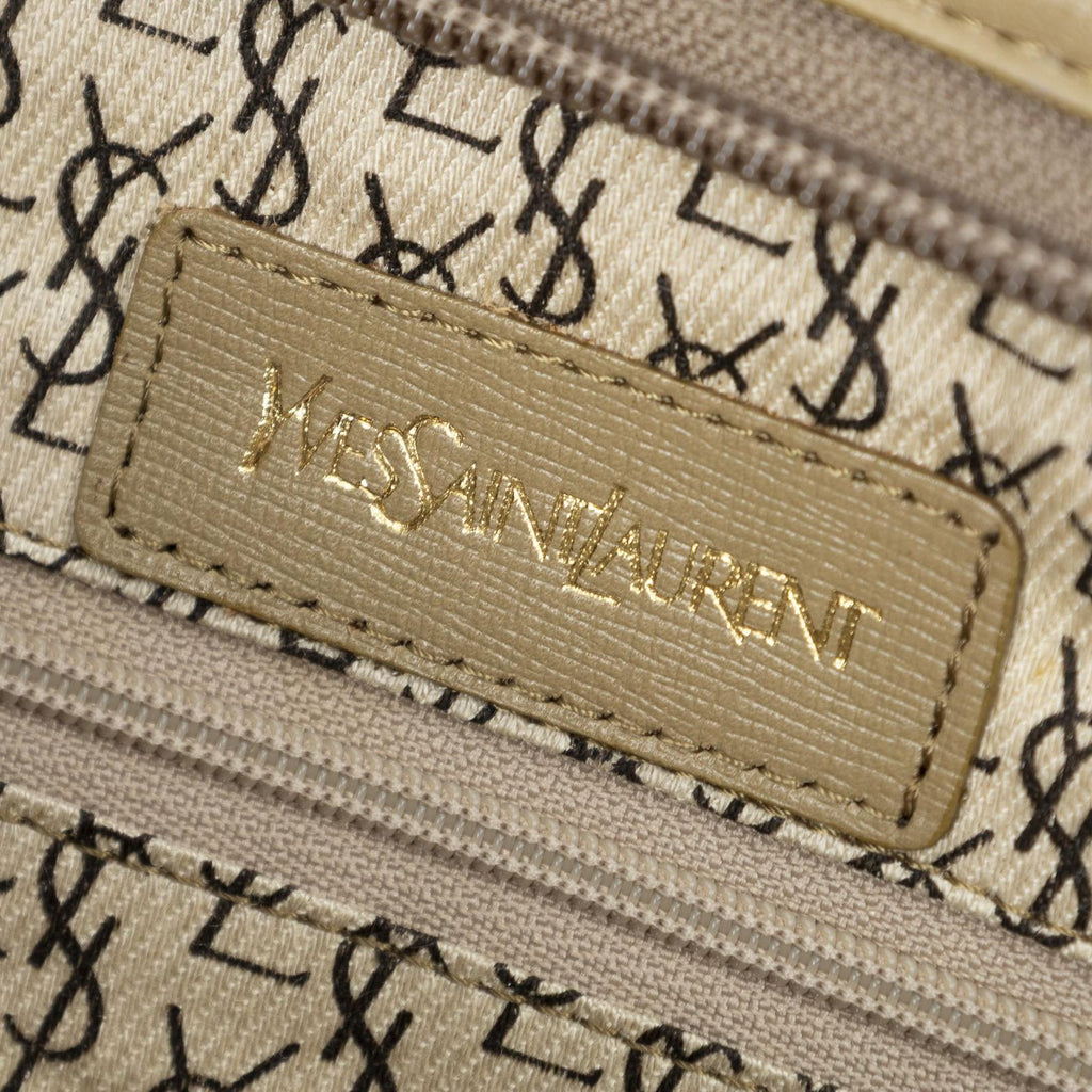 Saint Laurent Vintage Zip Clutch Brown Giraffe Print Coated Canvasa — view 5