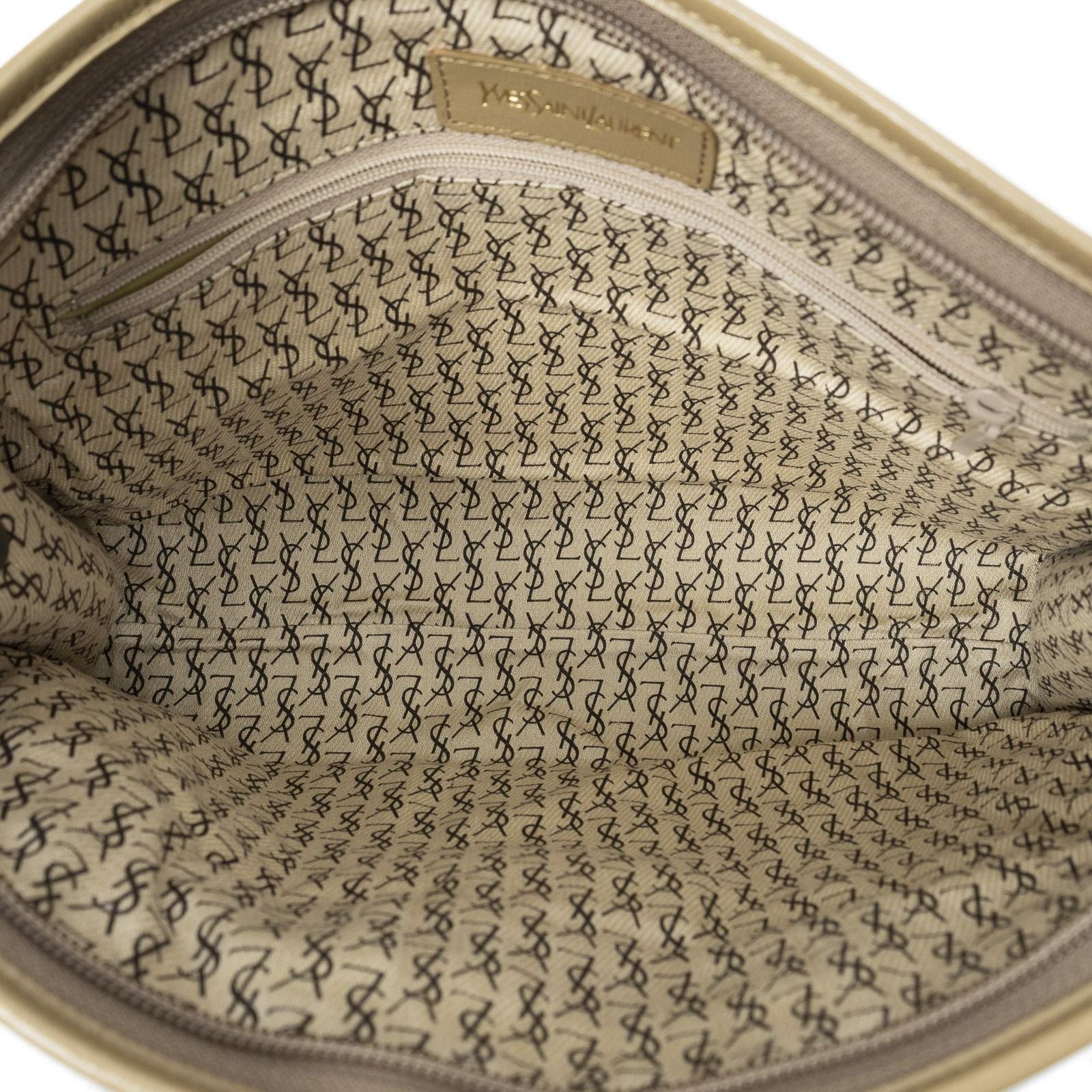 Saint Laurent Vintage Zip Clutch Brown Giraffe Print Coated Canvasa — view 4