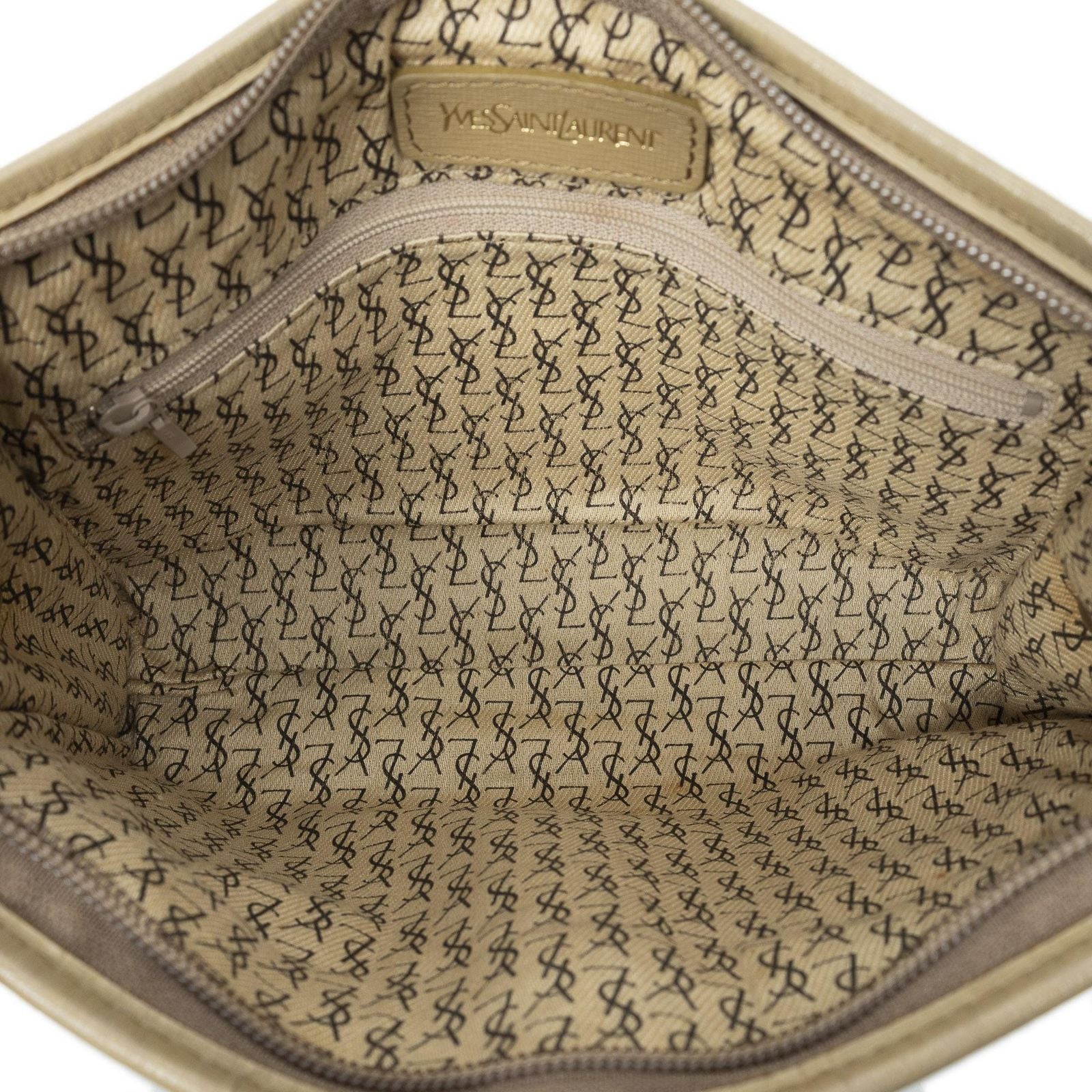 Saint Laurent Vintage Toiletries Pouch Brown Giraffe Print Coated Canvasab — view 4
