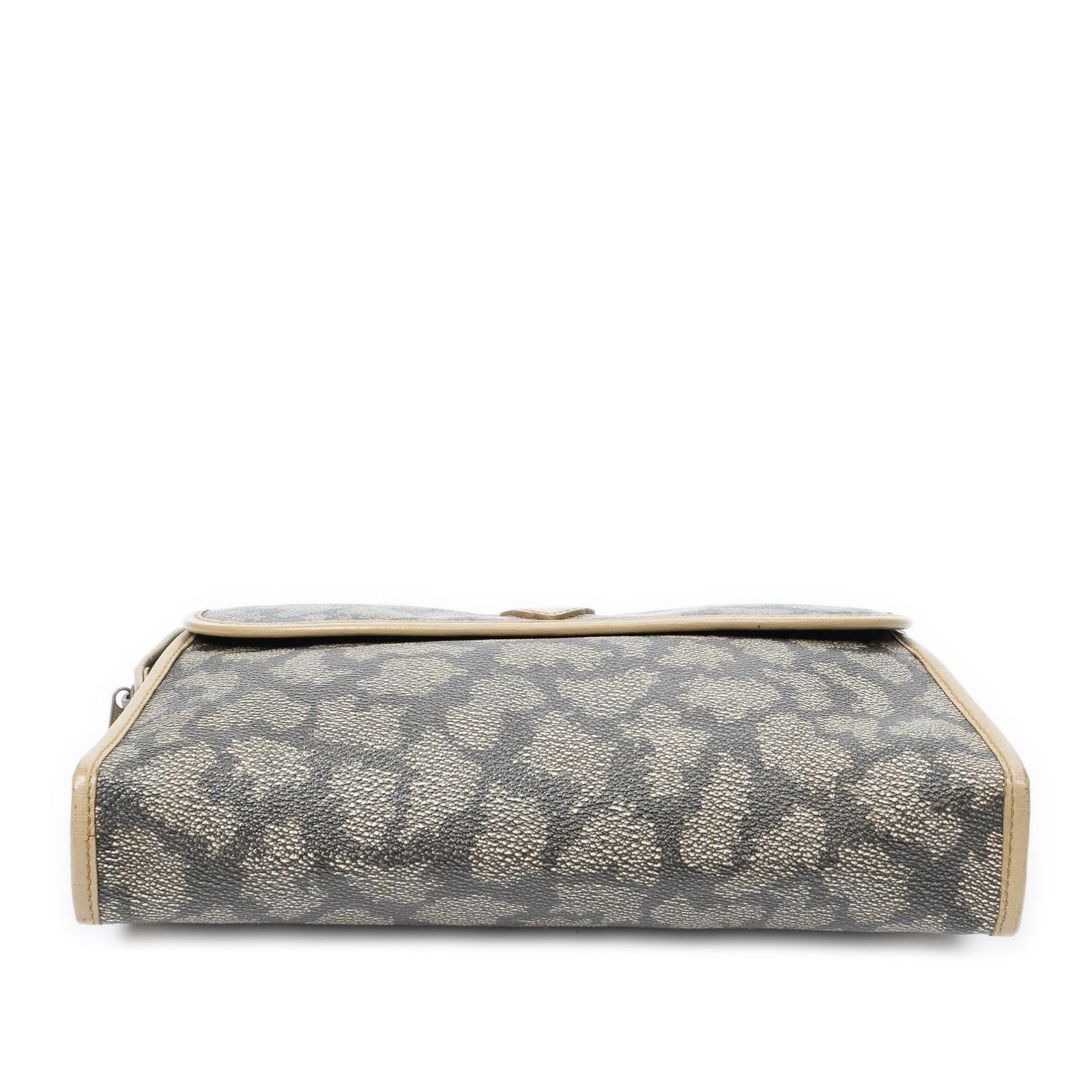 Saint Laurent Vintage Toiletries Pouch Brown Giraffe Print Coated Canvasab — view 3