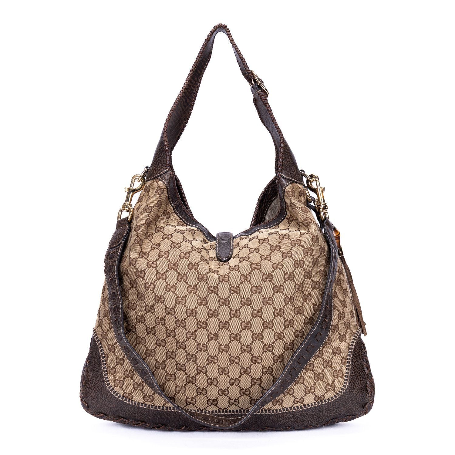Gucci Jackie Hobo Dark Brown Monogram Canvas — view 5