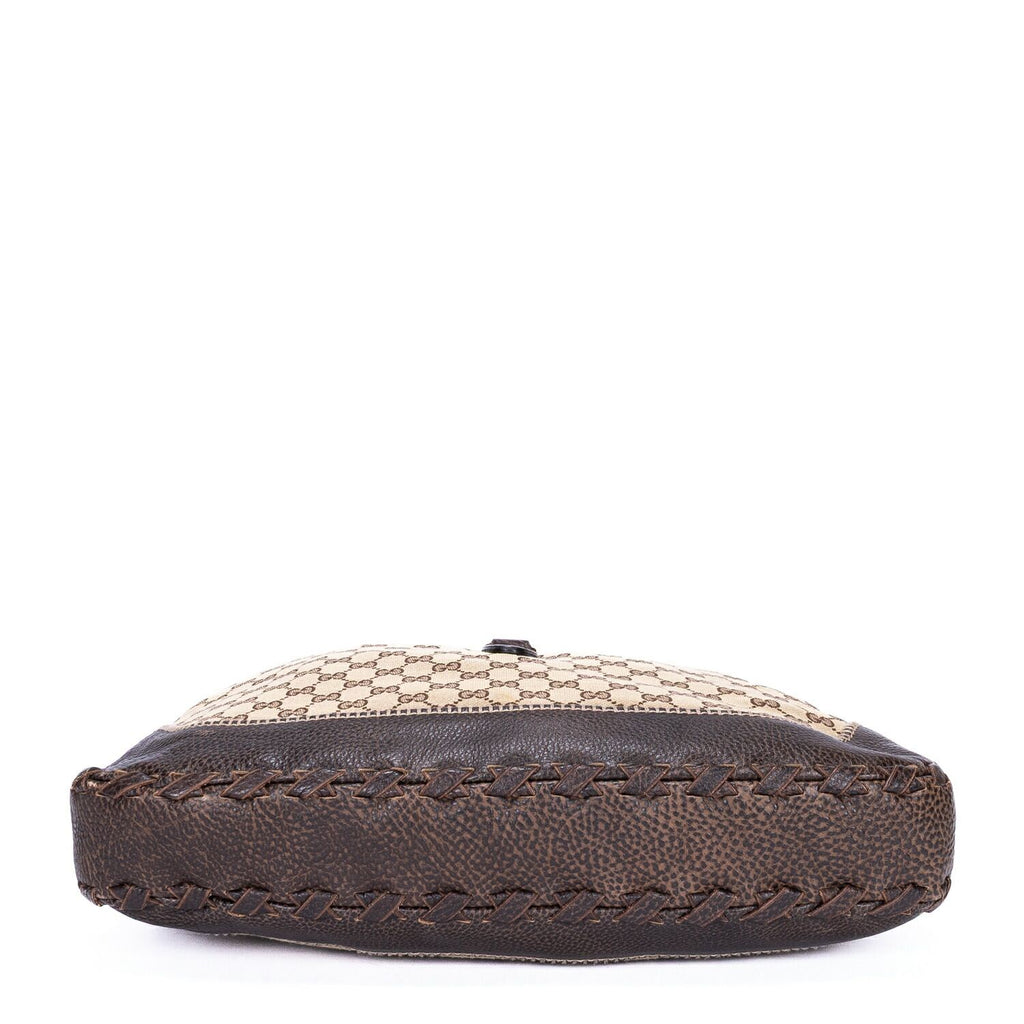 Gucci Jackie Hobo Dark Brown Monogram Canvas — view 6