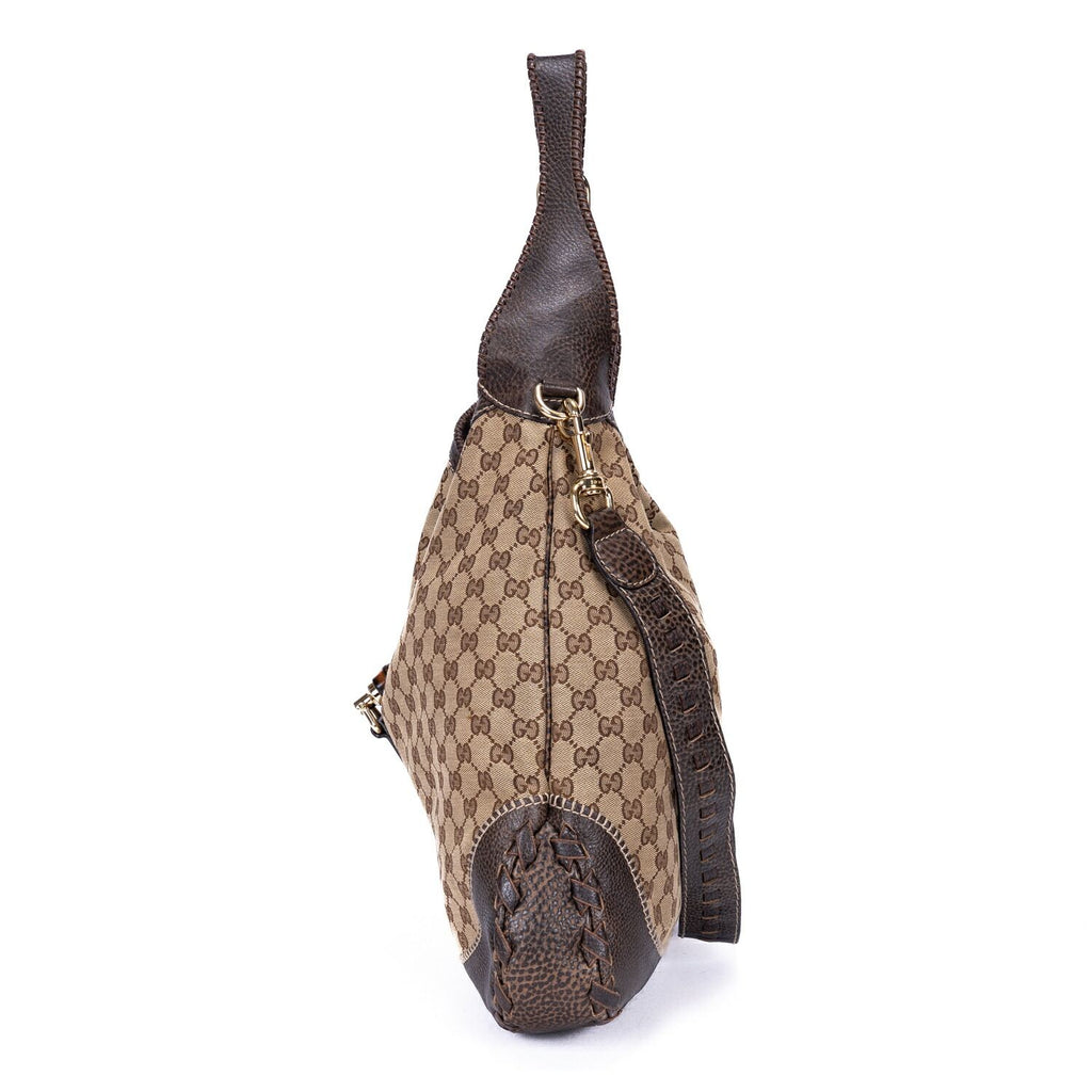 Gucci Jackie Hobo Dark Brown Monogram Canvas — view 3