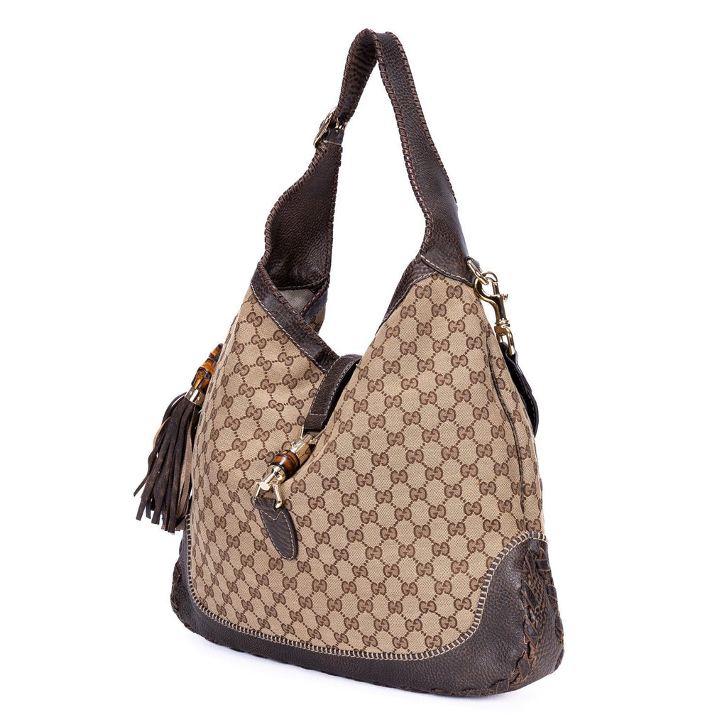 Gucci Jackie Hobo Dark Brown Monogram Canvas — view 2