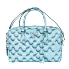 Prada Bowlet Turquoise Print Saffiano Leather Handbag
