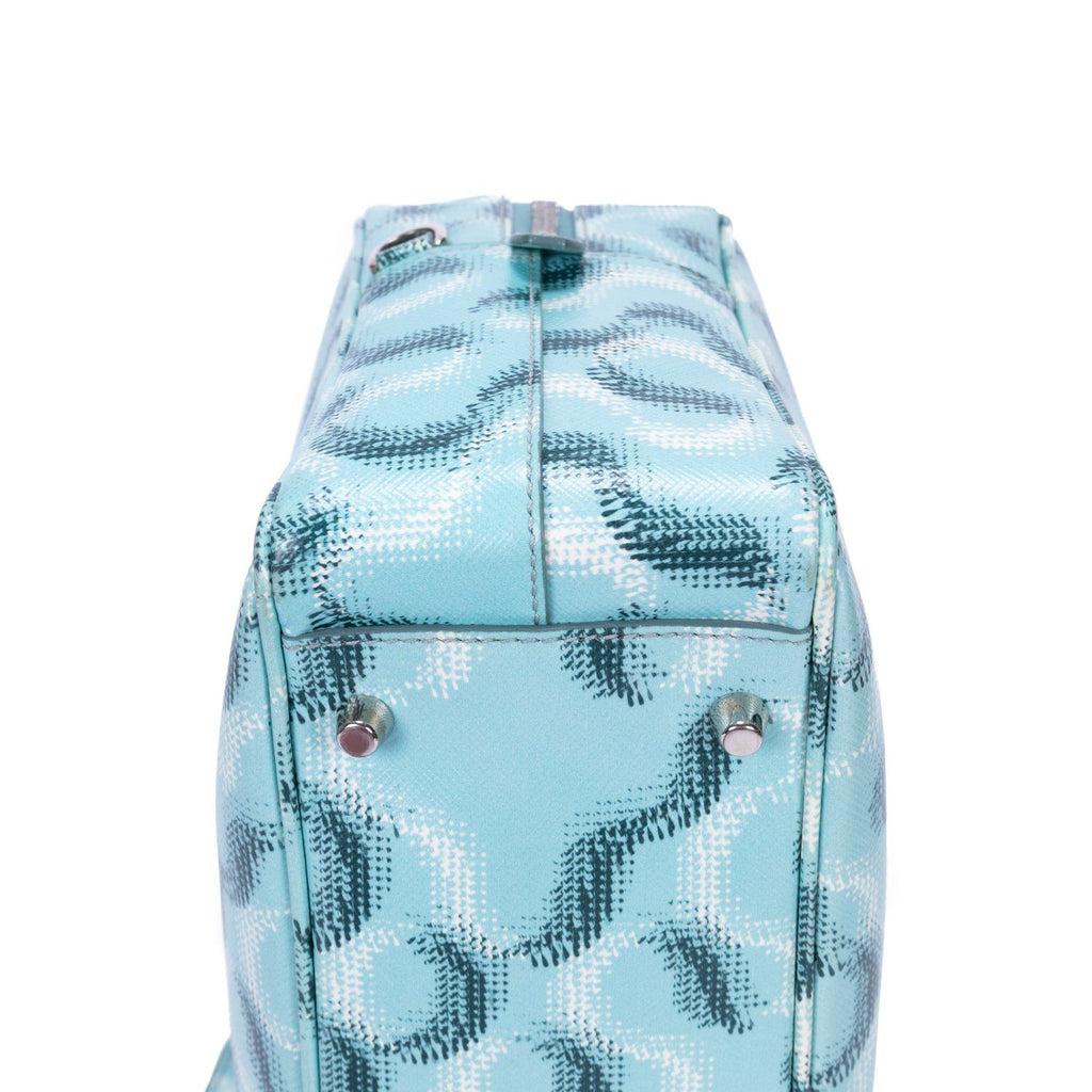 Prada Bowlet Turquoise Print Saffiano Leather Handbag — view 7