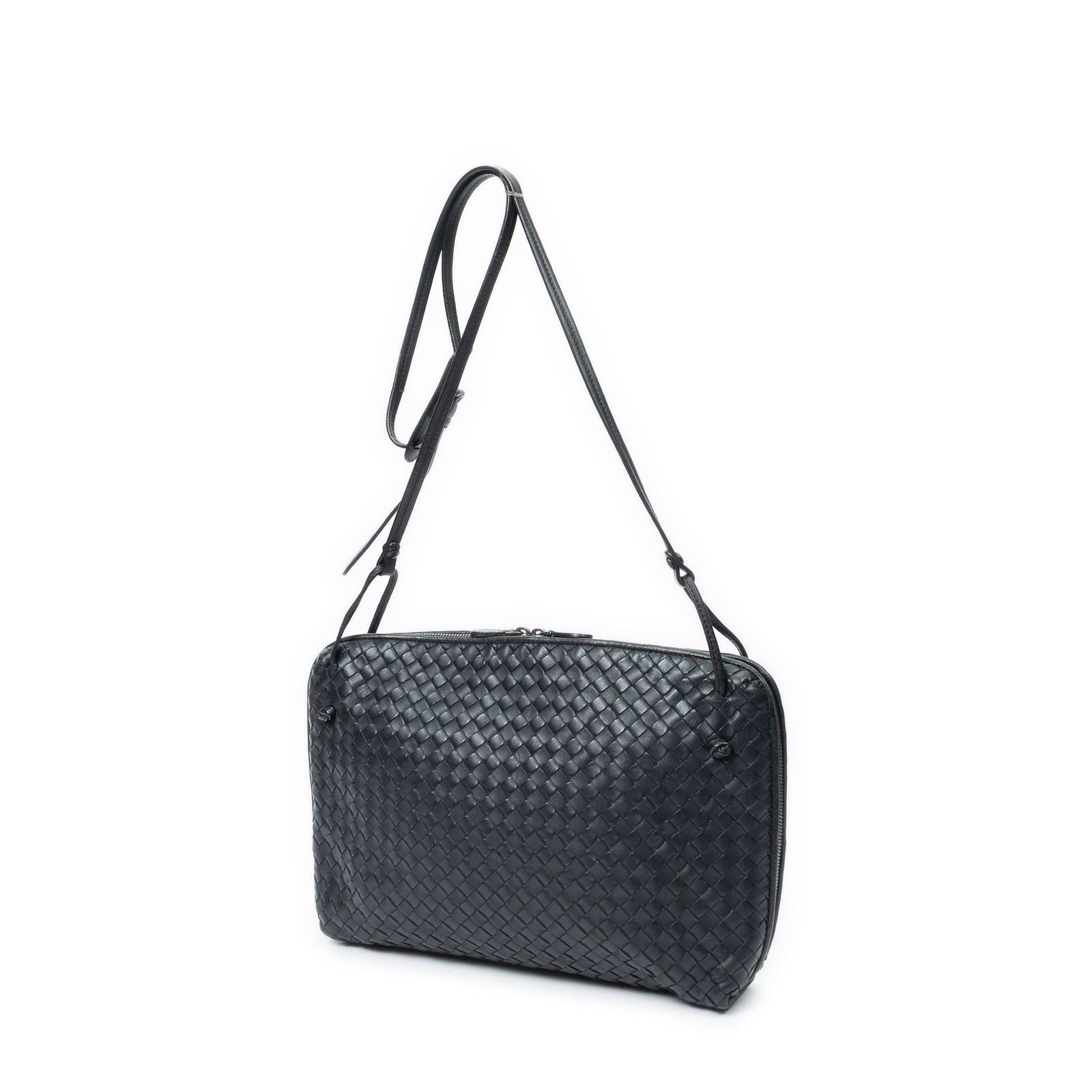 Bottega Veneta Nodini Crossbody Black Intrecciato Leather — view 2