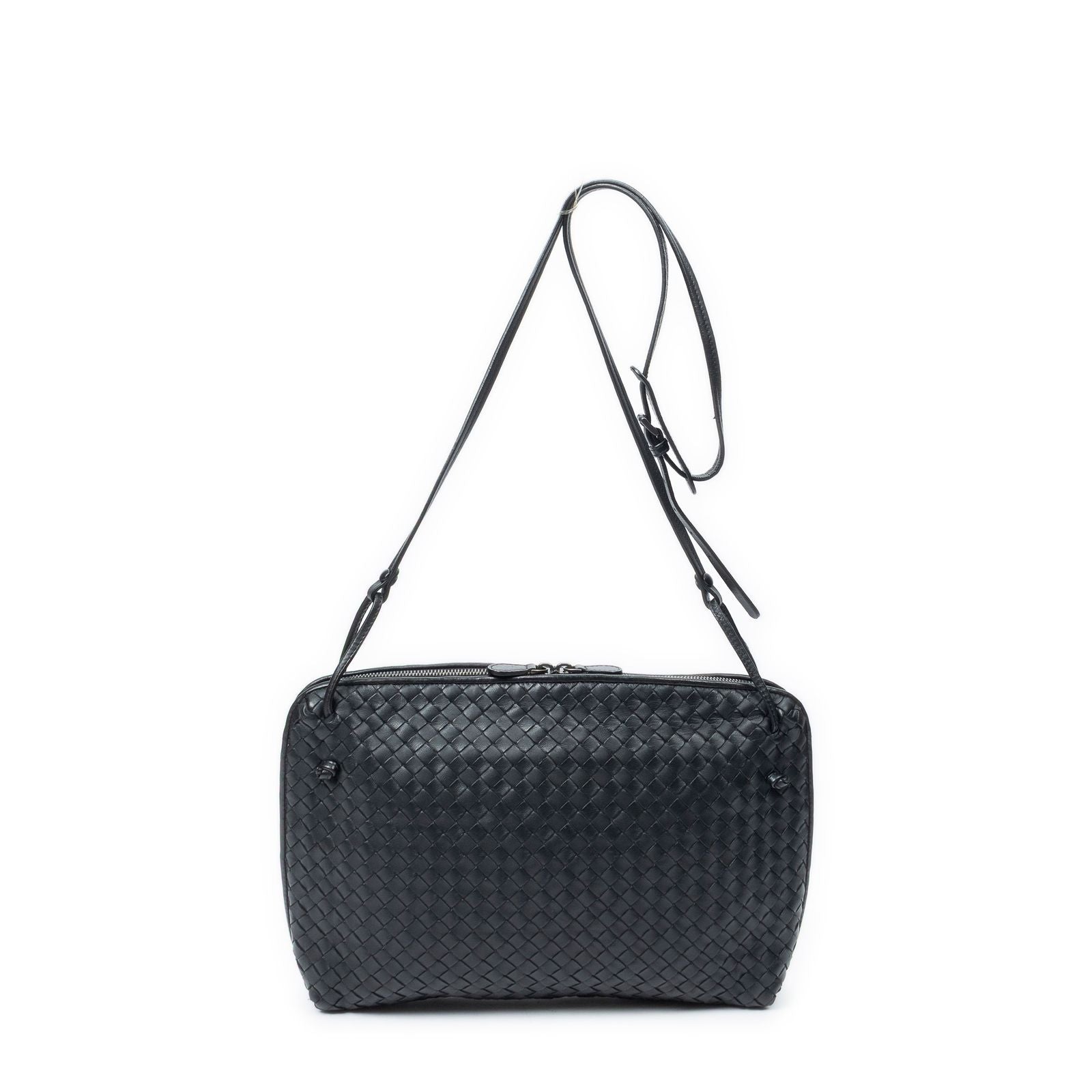 Bottega Veneta Nodini Crossbody Black Intrecciato Leather — view 5