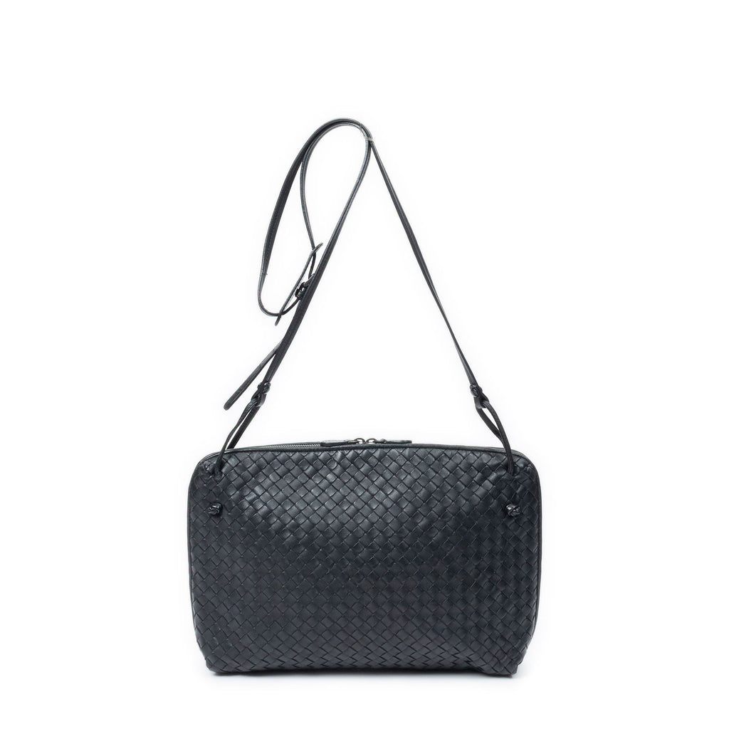 Bottega Veneta Nodini Crossbody Black Intrecciato Leather