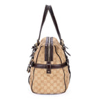 Gucci Ltd Ed Anniversary Boston Beige Dark Brown Monogram Canvas Shoulder — view 3