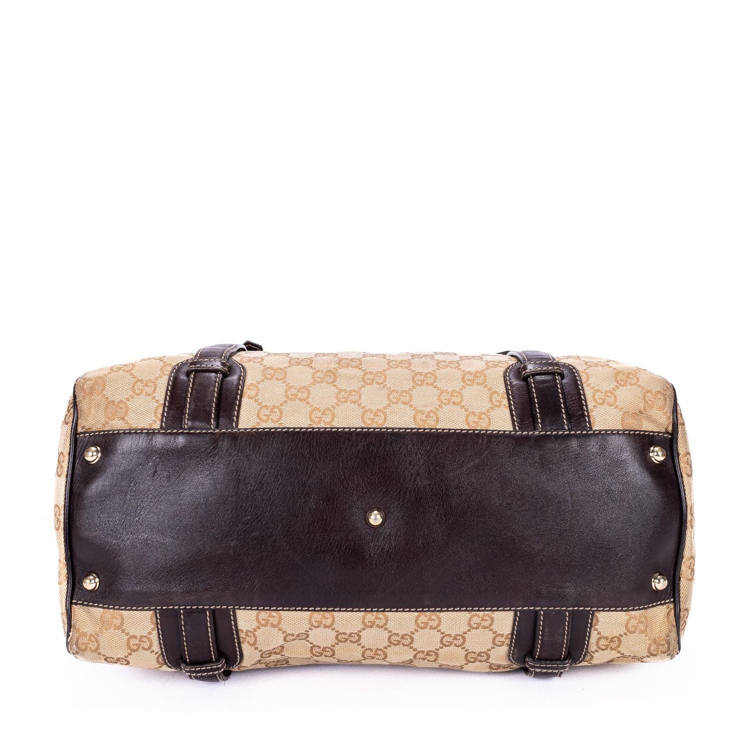Gucci Ltd Ed Anniversary Boston Beige Dark Brown Monogram Canvas Shoulder — view 6