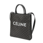 Celine Small Vertical Cover Tote Black Brown Triomphe Canvas — view 2