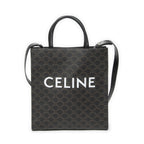 Celine Small Vertical Cover Tote Black Brown Triomphe Canvas