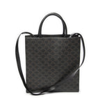 Celine Small Vertical Cover Tote Black Brown Triomphe Canvas — view 5