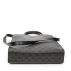 Celine Small Vertical Cover Tote Black Brown Triomphe Canvas — view 6