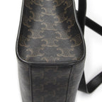 Celine Small Vertical Cover Tote Black Brown Triomphe Canvas — view 7