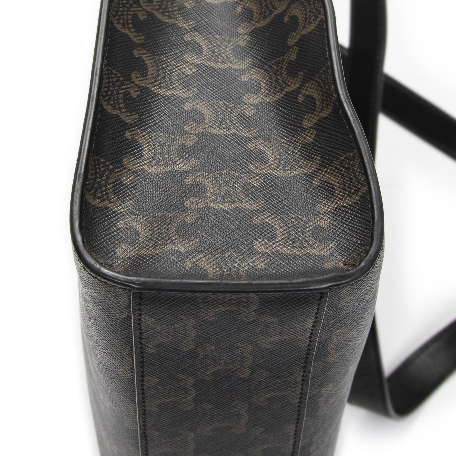 Celine Small Vertical Cover Tote Black Brown Triomphe Canvas — view 7