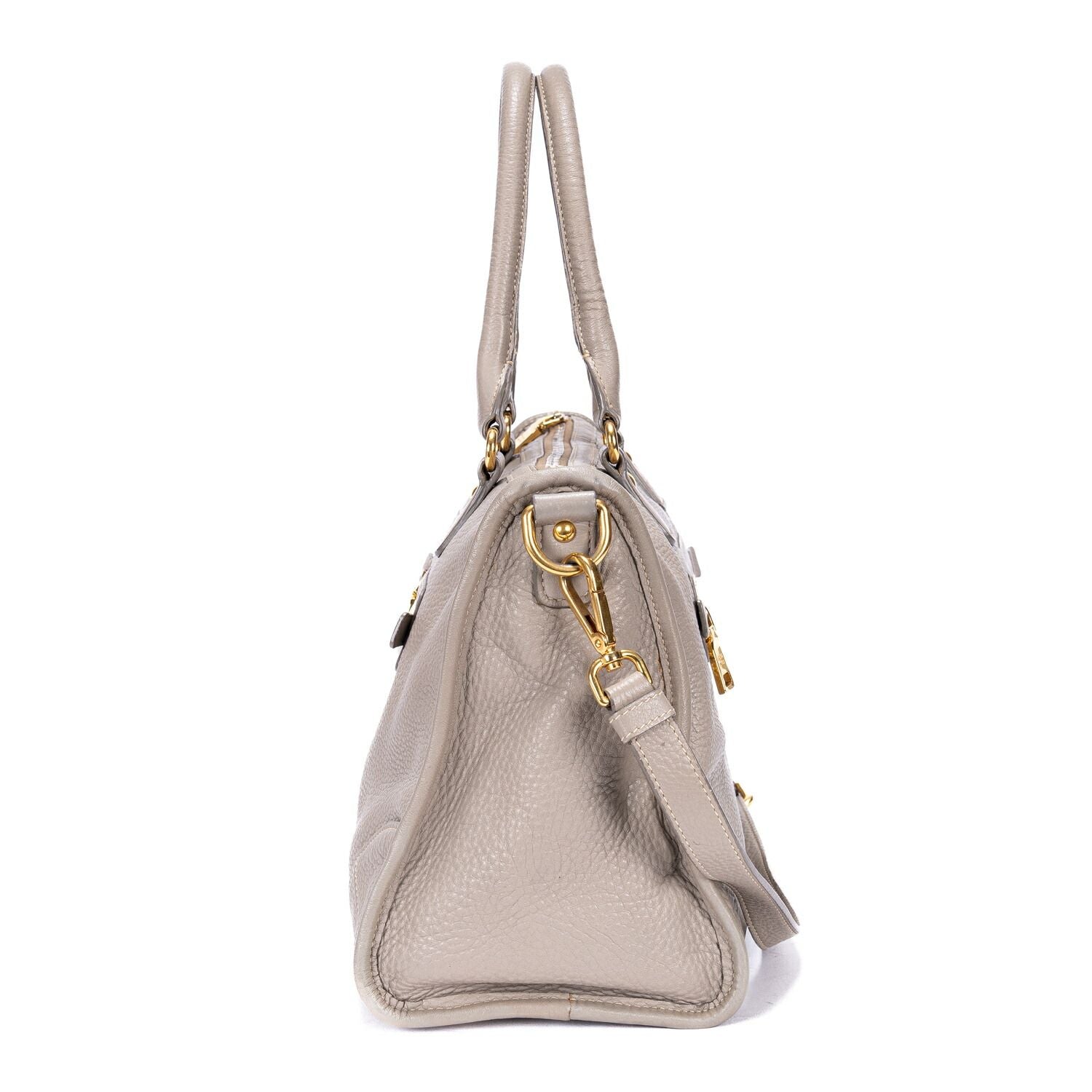 Prada Motor Tote Gray Vitello Phenixa — view 3