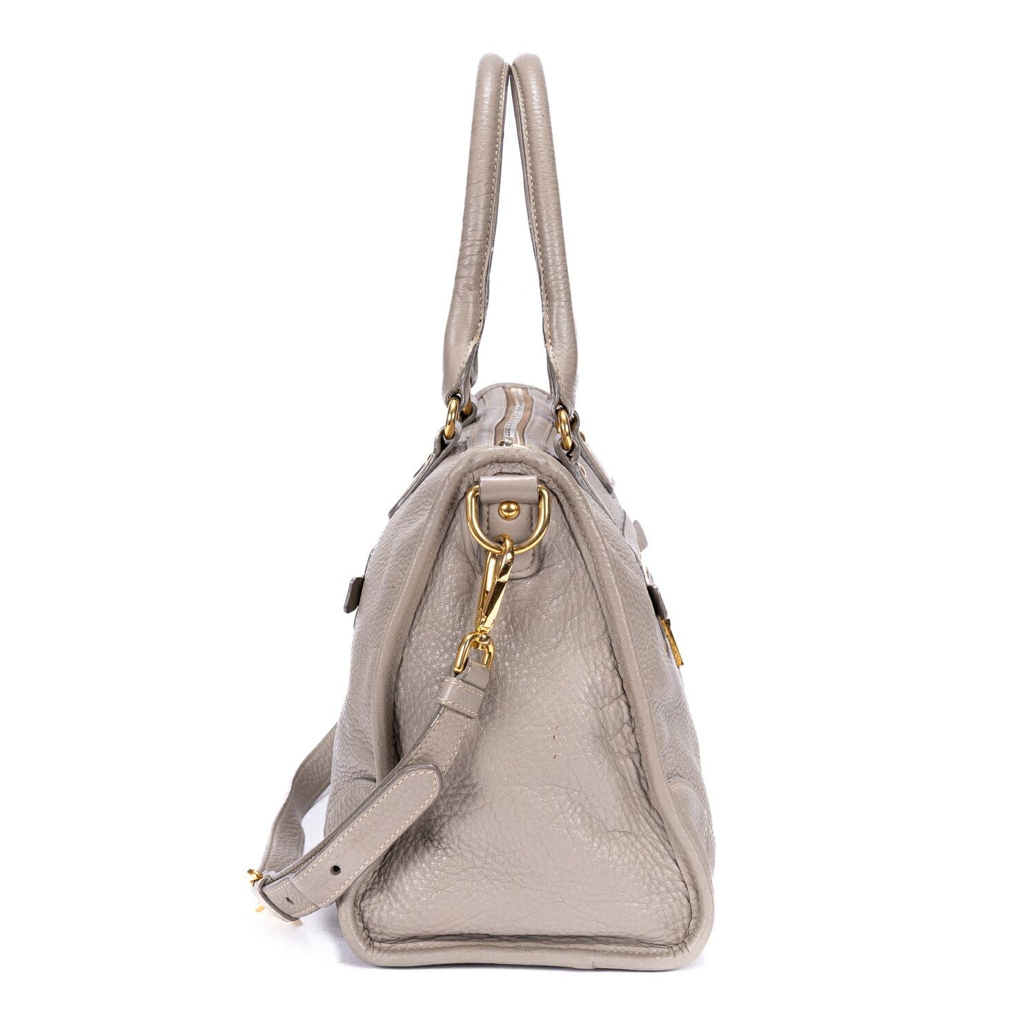 Prada Motor Tote Gray Vitello Phenixa — view 4