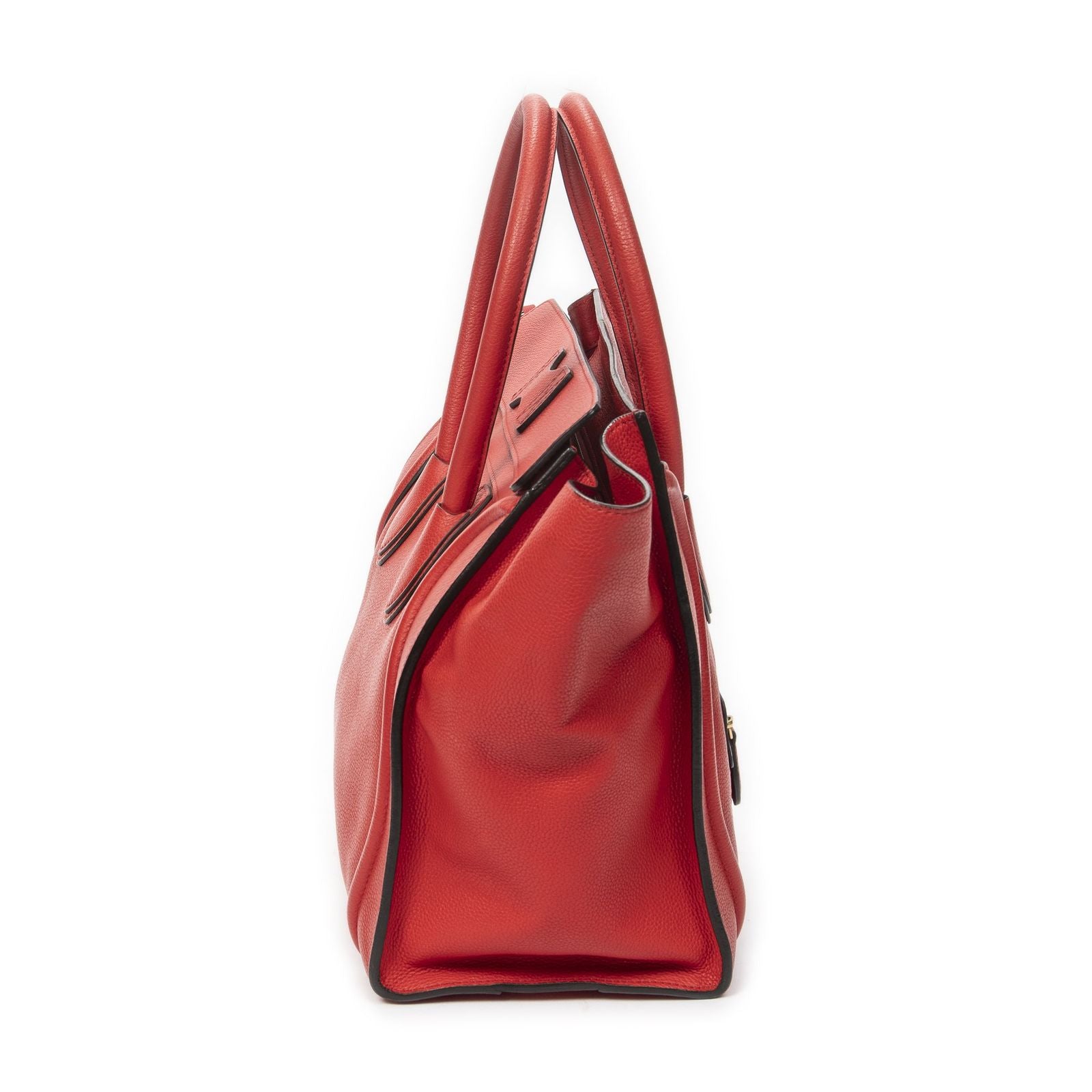 Celine Mini Luggage Red Grain Calf Skin Leather — view 4