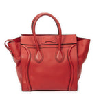 Celine Mini Luggage Red Grain Calf Skin Leather — view 5