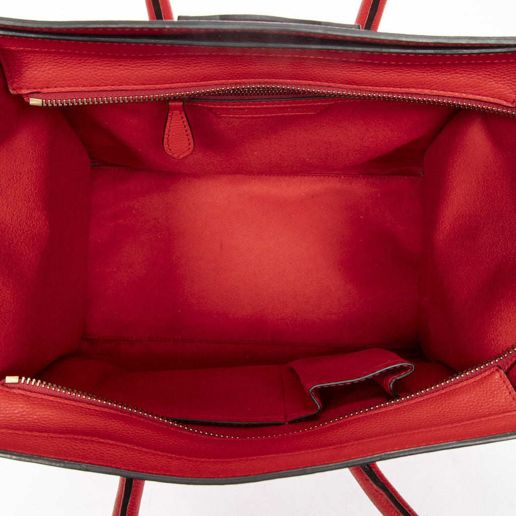 Celine Mini Luggage Red Grain Calf Skin Leather — view 9