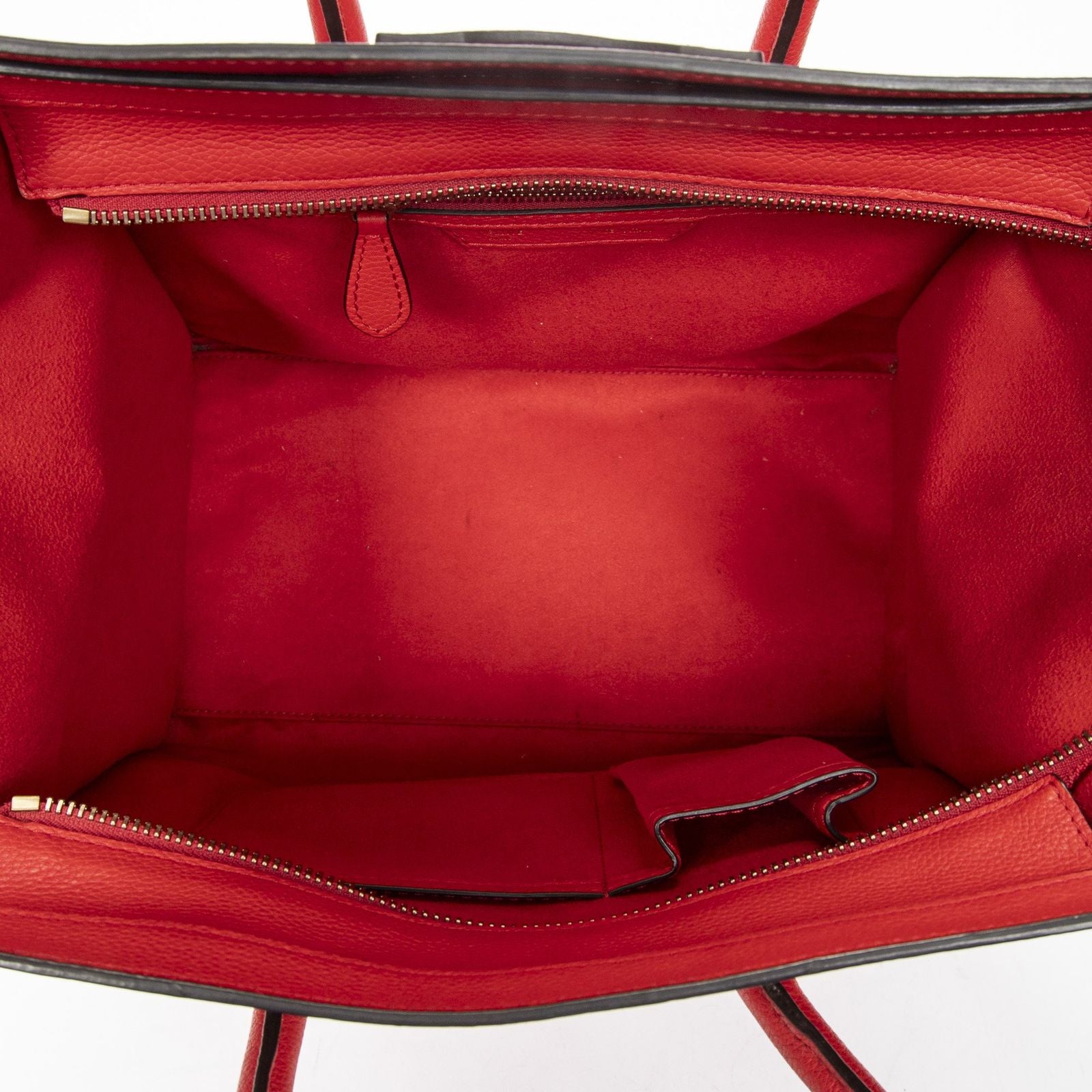 Celine Mini Luggage Red Grain Calf Skin Leather — view 9