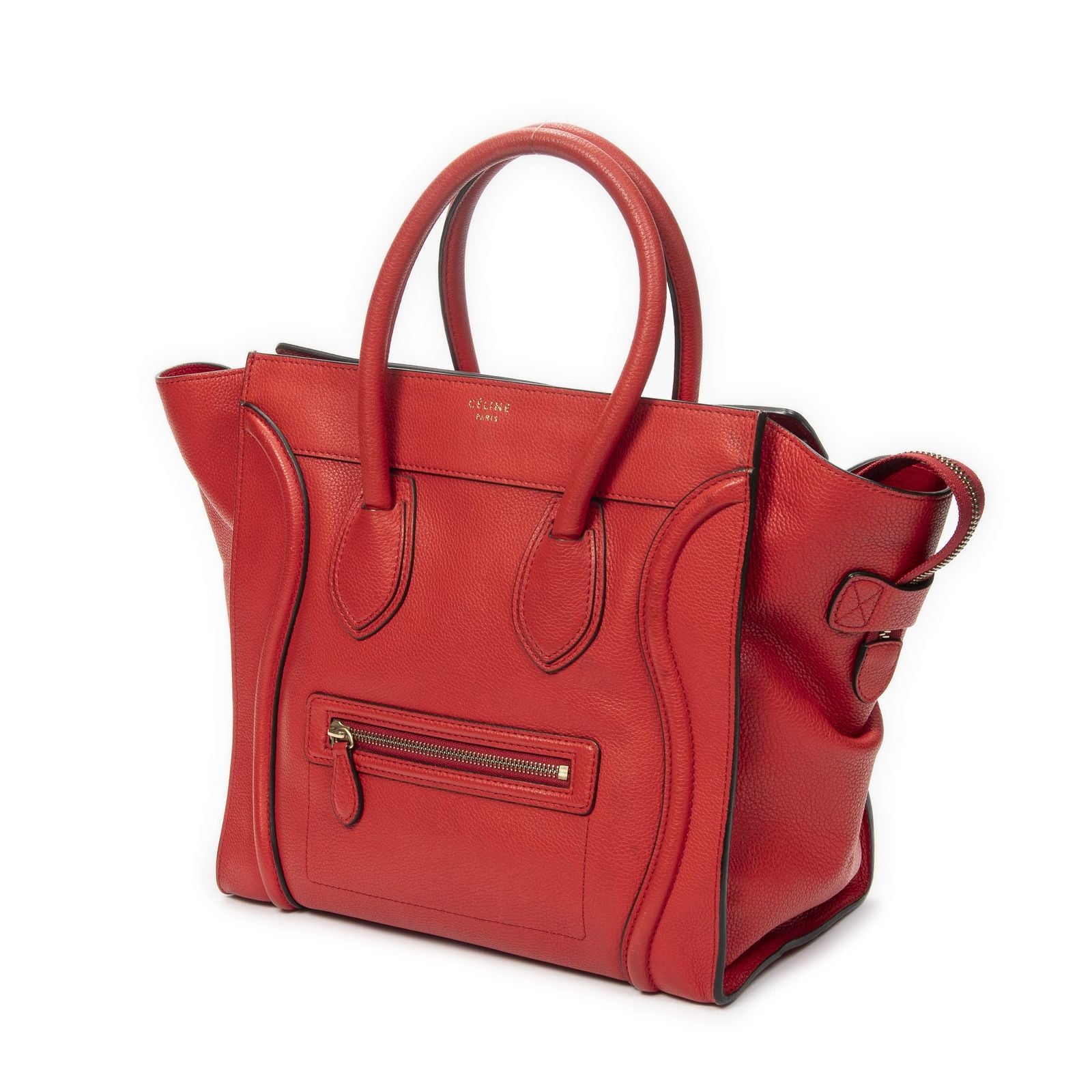 Celine Mini Luggage Red Grain Calf Skin Leather — view 2