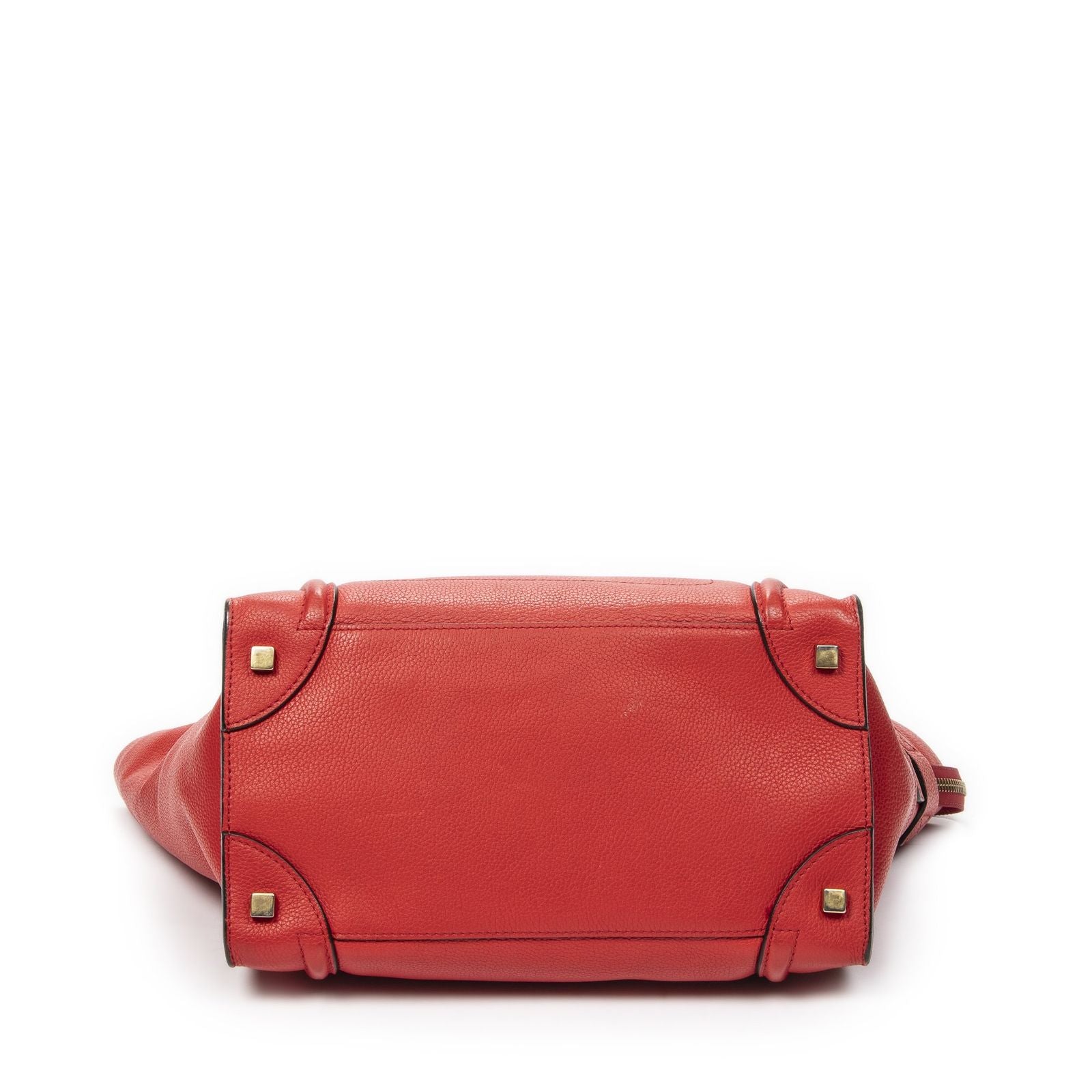 Celine Mini Luggage Red Grain Calf Skin Leather — view 6