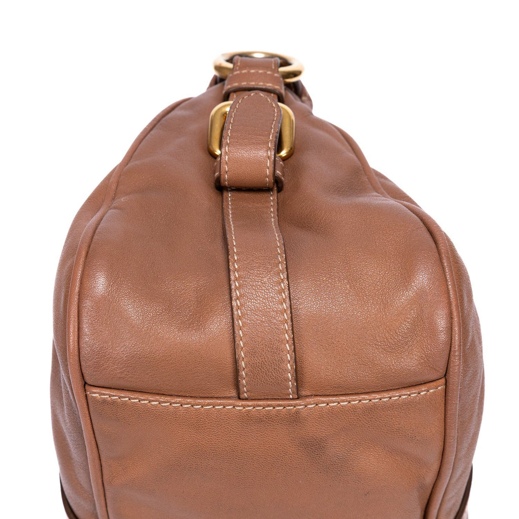 Prada Bowlet Brown Calfskin Leather Shoulder — view 8