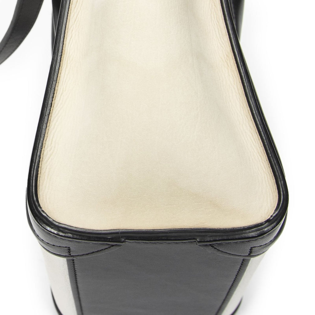 Celine Nano Tricolor Luggage White Black Beige Calfskin Leather — view 7