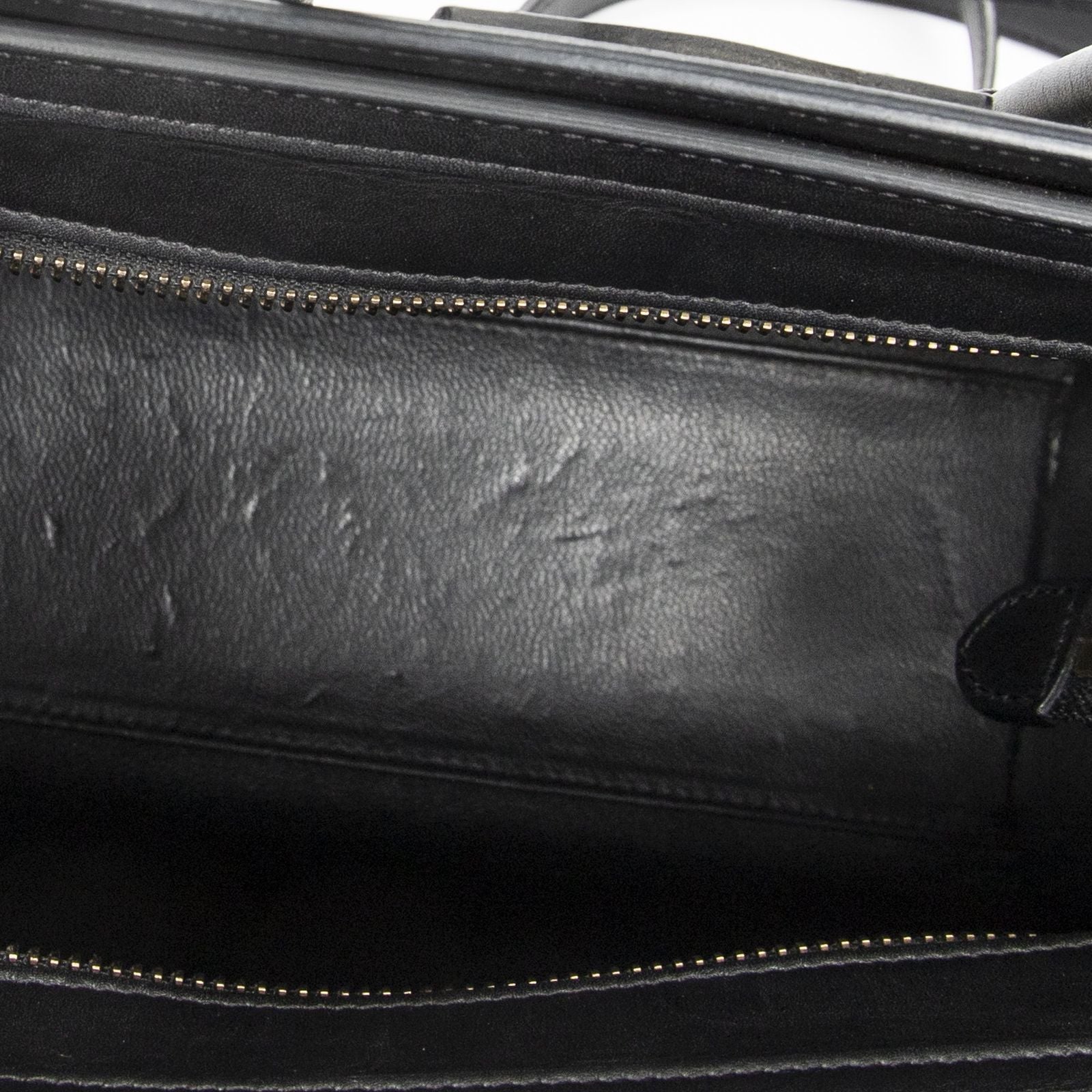 Celine Nano Tricolor Luggage White Black Beige Calfskin Leather — view 9