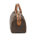 Celine Vintage Small Boston Brown Macadam Canvas Handbag — view 4