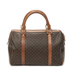 Celine Vintage Small Boston Brown Macadam Canvas Handbag — view 5