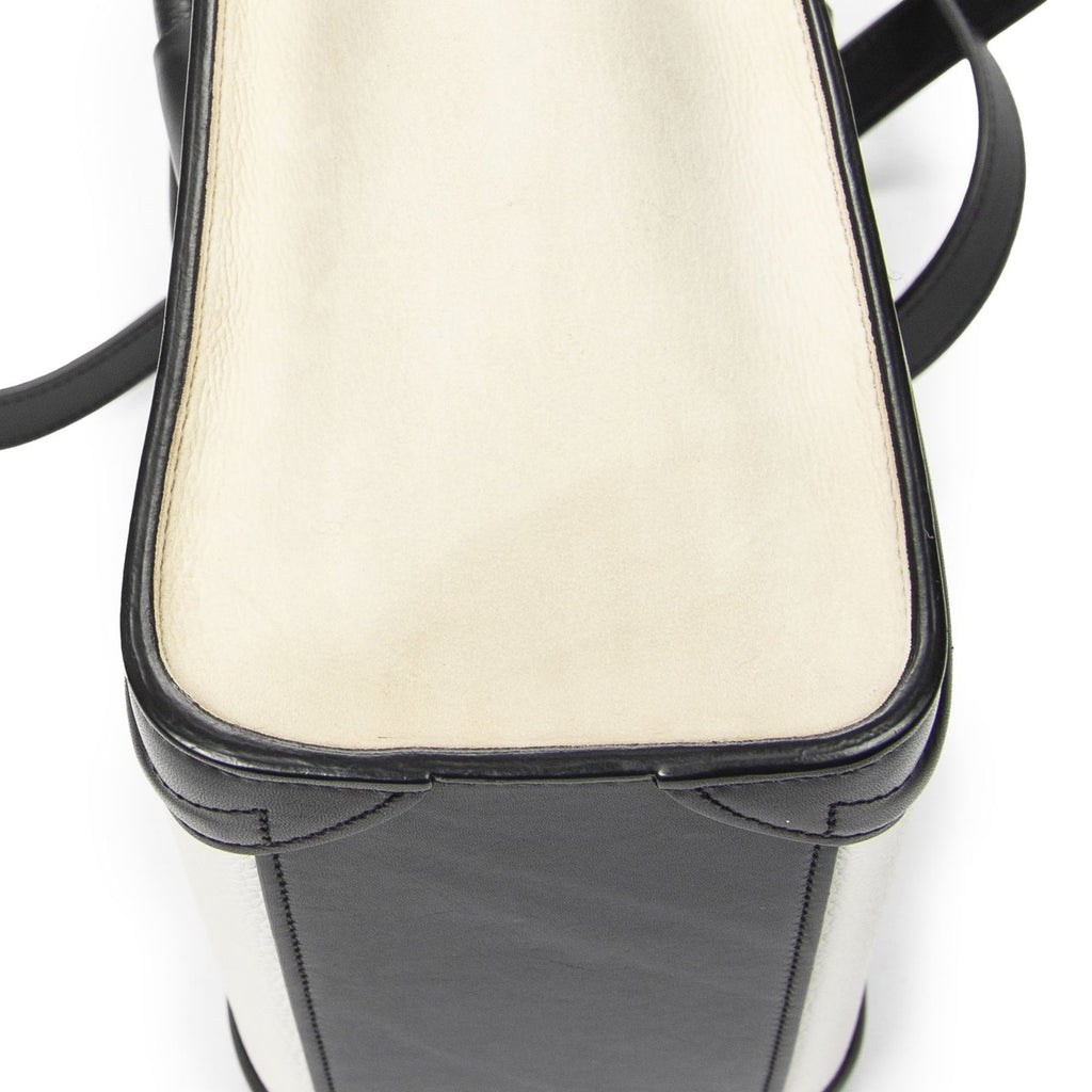 Celine Nano Tricolor Luggage White Black Beige Calfskin Leather — view 8