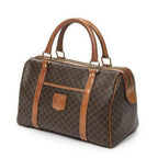 Celine Vintage Small Boston Brown Macadam Canvas Handbag — view 2