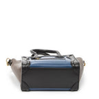 Celine Nano Tricolor Luggage Blue Dark Brown Calfskin Leather — view 6