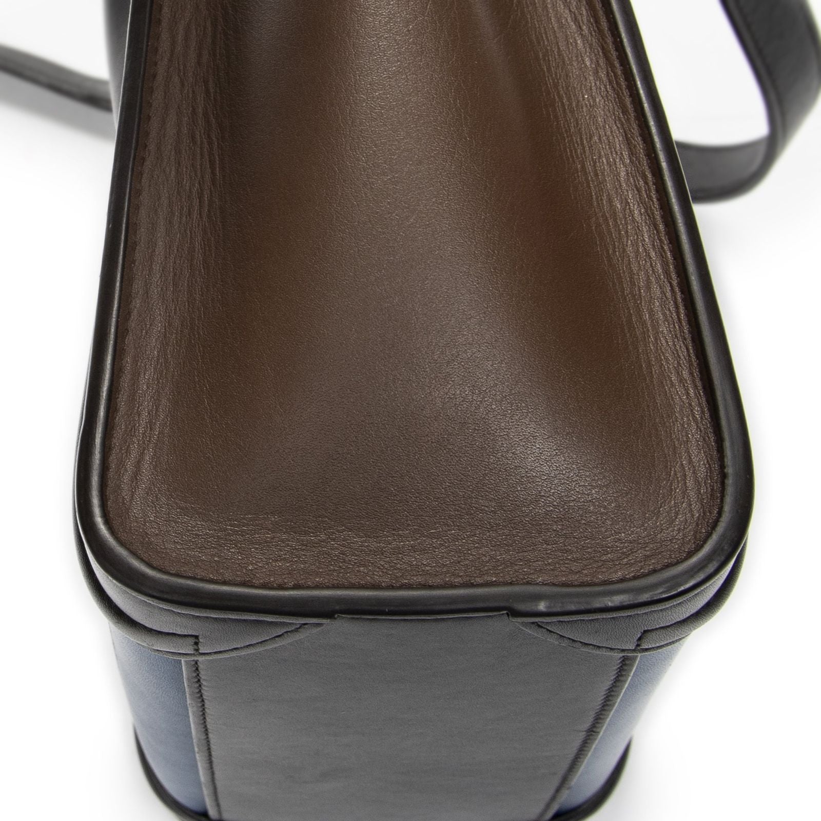 Celine Nano Tricolor Luggage Blue Dark Brown Calfskin Leather — view 8