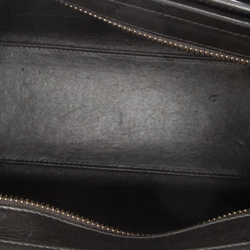 Celine Nano Tricolor Luggage Blue Dark Brown Calfskin Leather — view 9