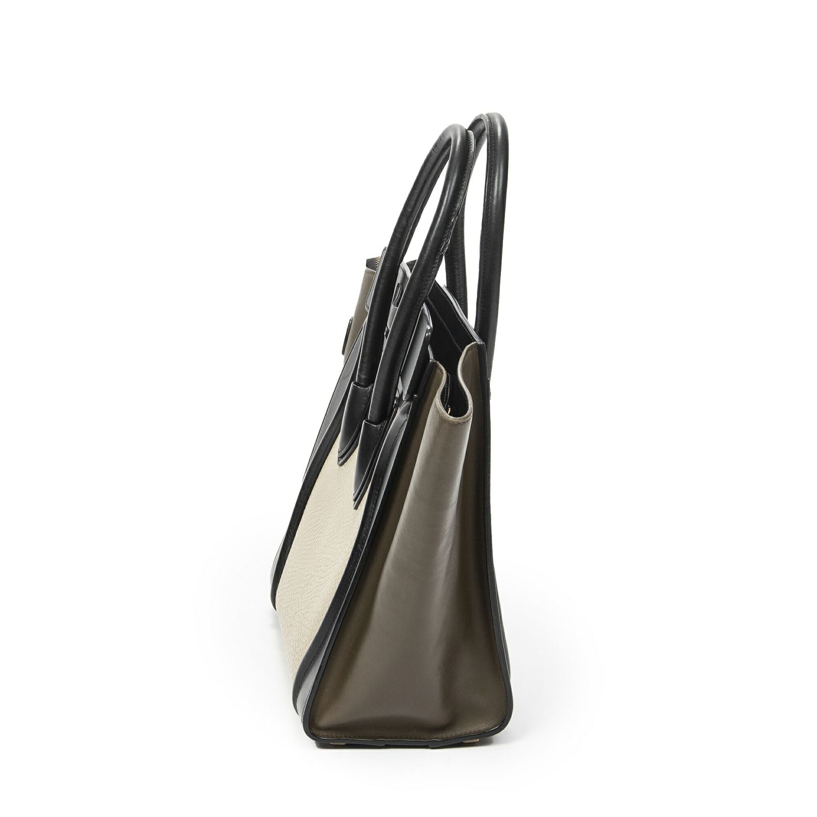 Celine Micro Luggage Black White Calfskin Leather — view 4