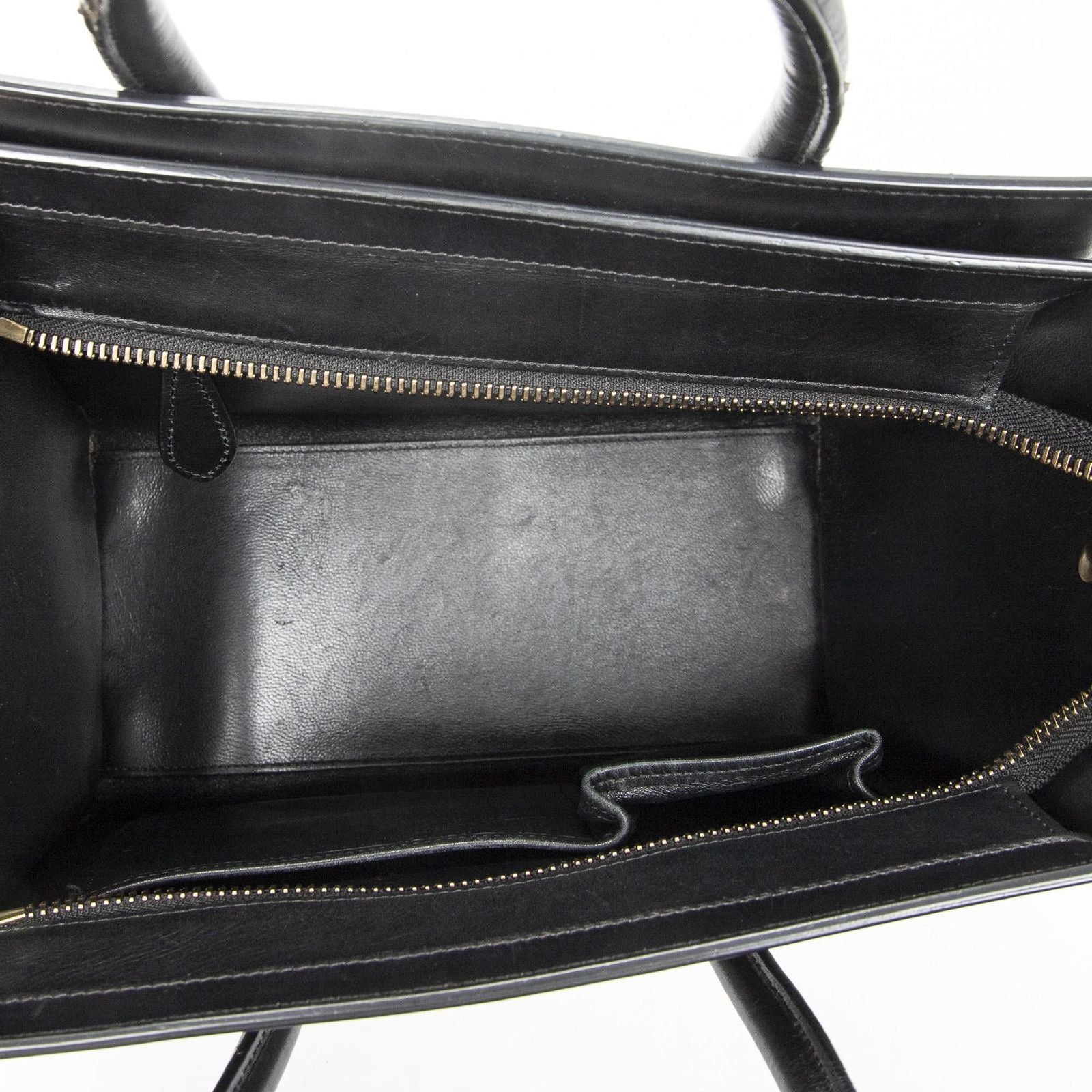 Celine Micro Luggage Black White Calfskin Leather — view 9