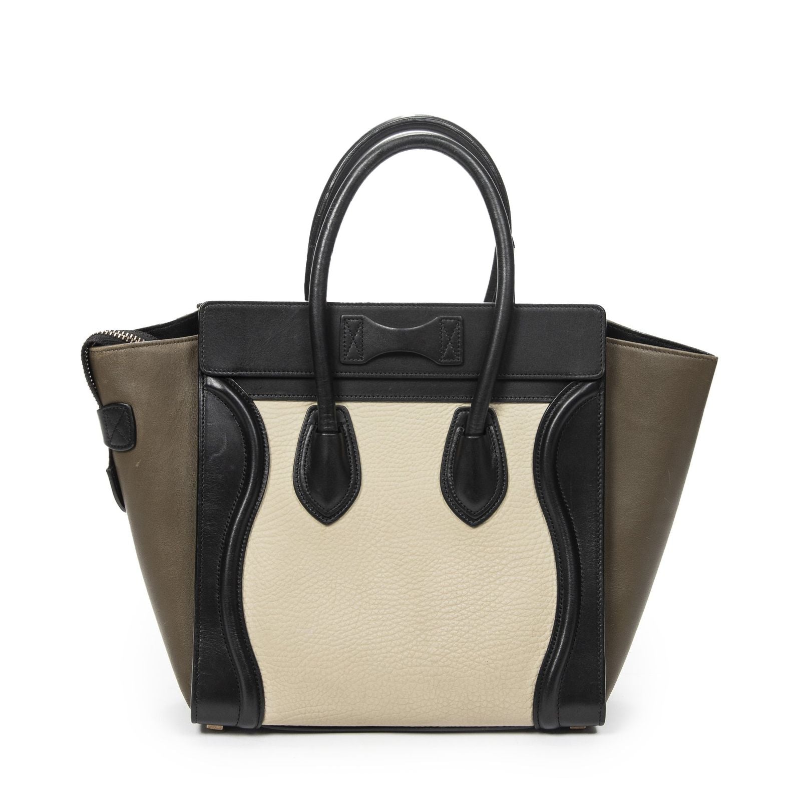 Celine Micro Luggage Black White Calfskin Leather — view 5