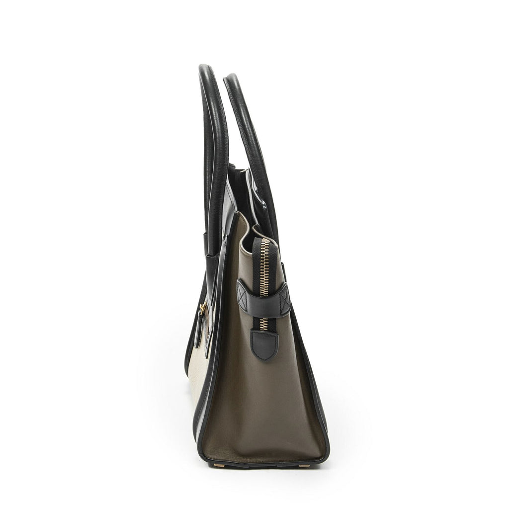 Celine Micro Luggage Black White Calfskin Leather — view 3