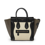 Celine Micro Luggage Black White Calfskin Leather