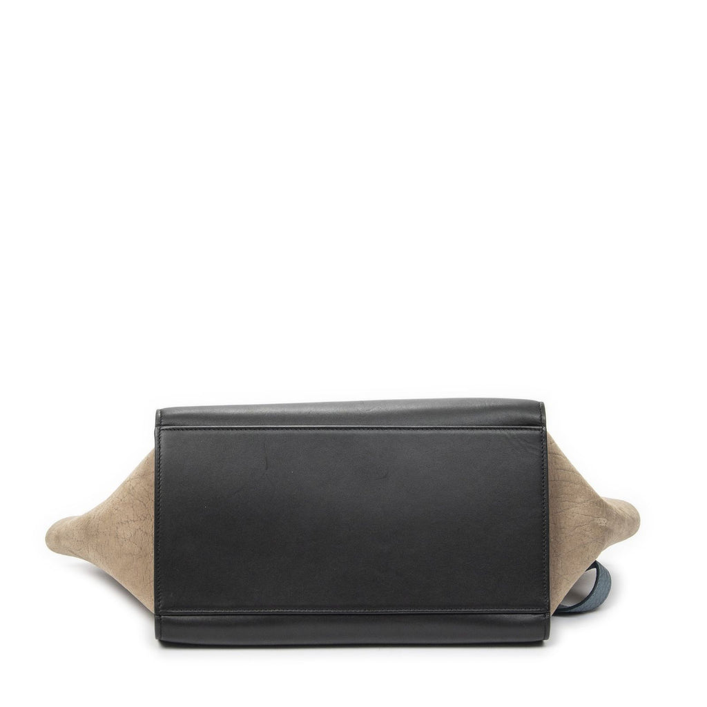 Celine Small Medium Swing Blue Black Top Spike Calfskin Leather — view 6