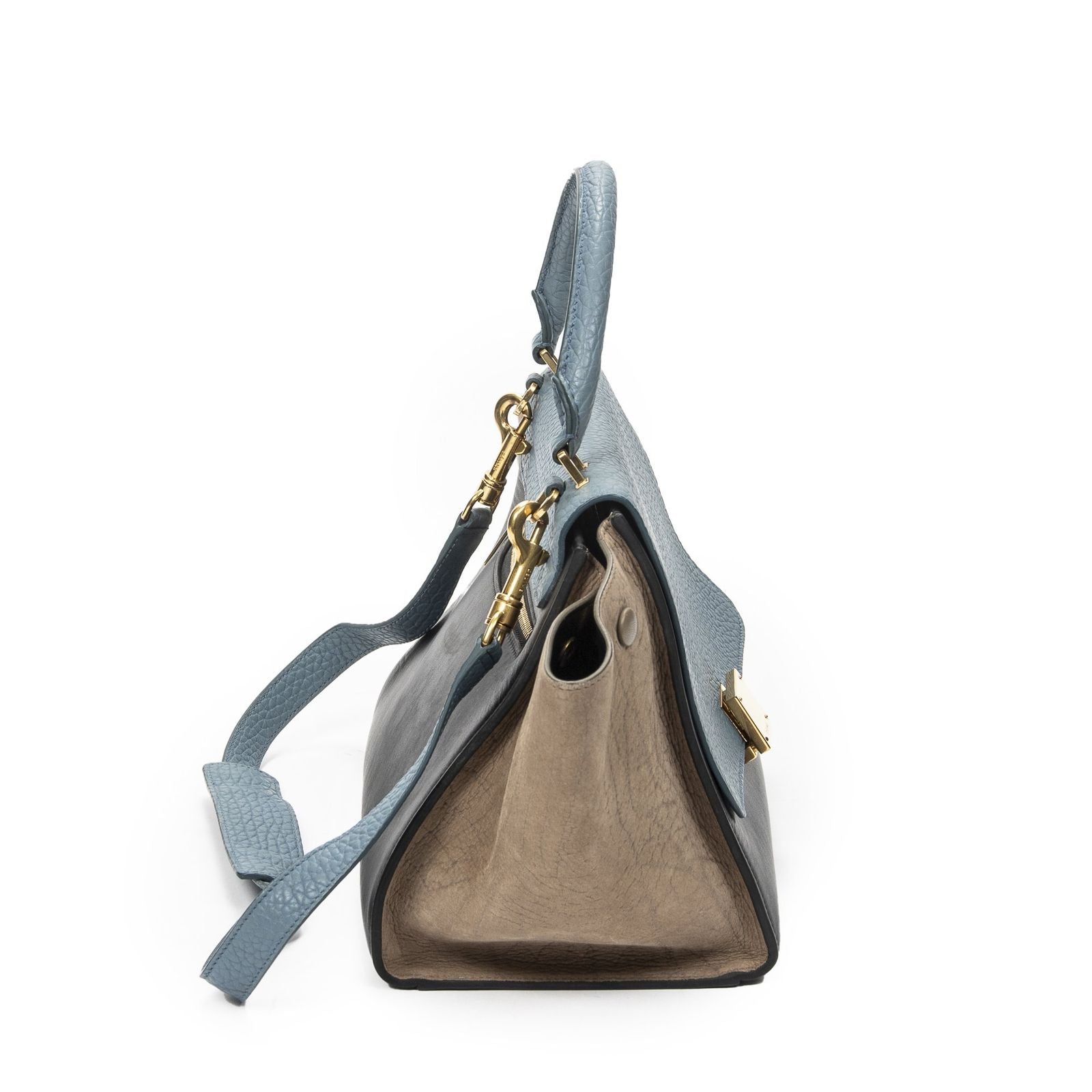 Celine Small Medium Swing Blue Black Top Spike Calfskin Leather — view 4