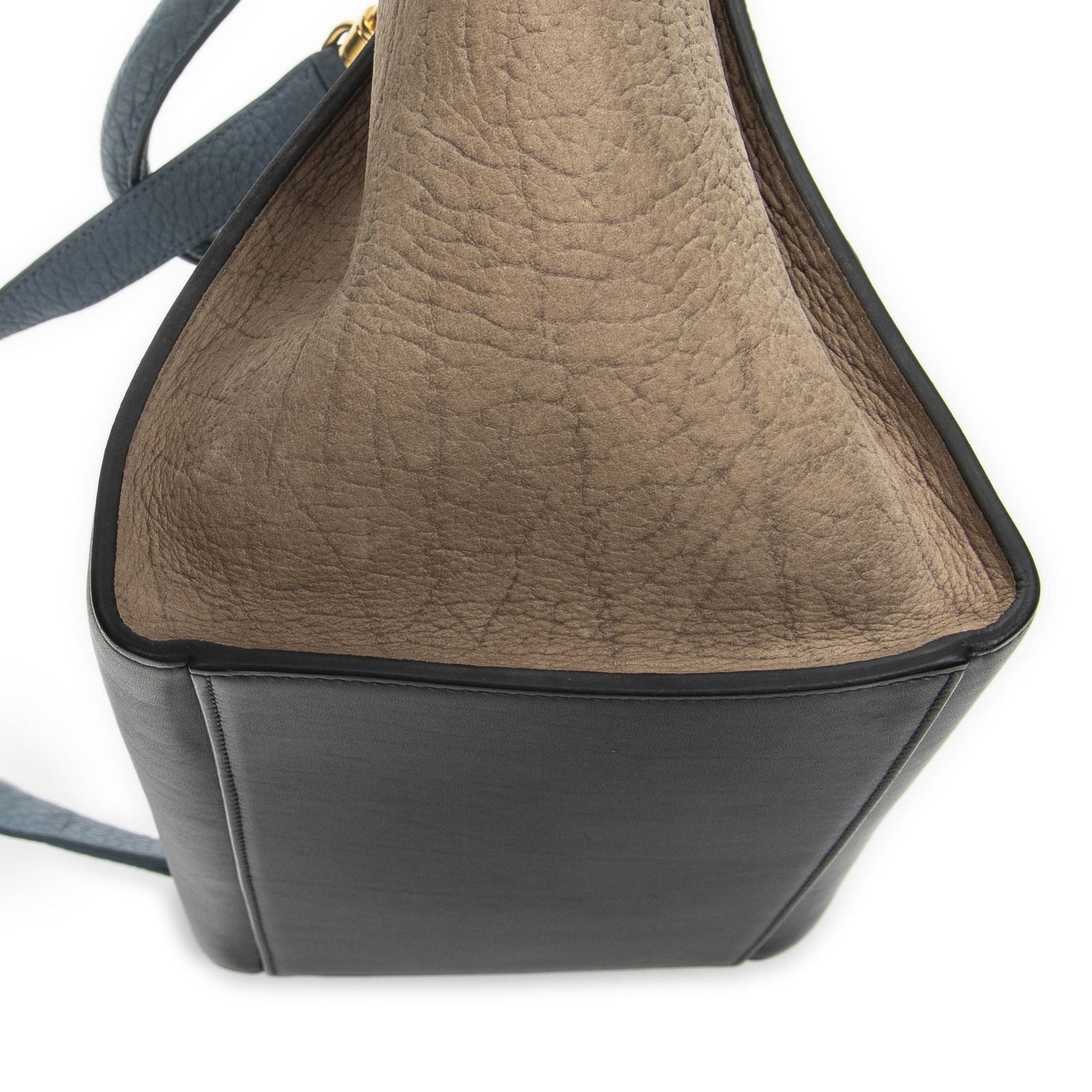 Celine Small Medium Swing Blue Black Top Spike Calfskin Leather — view 7