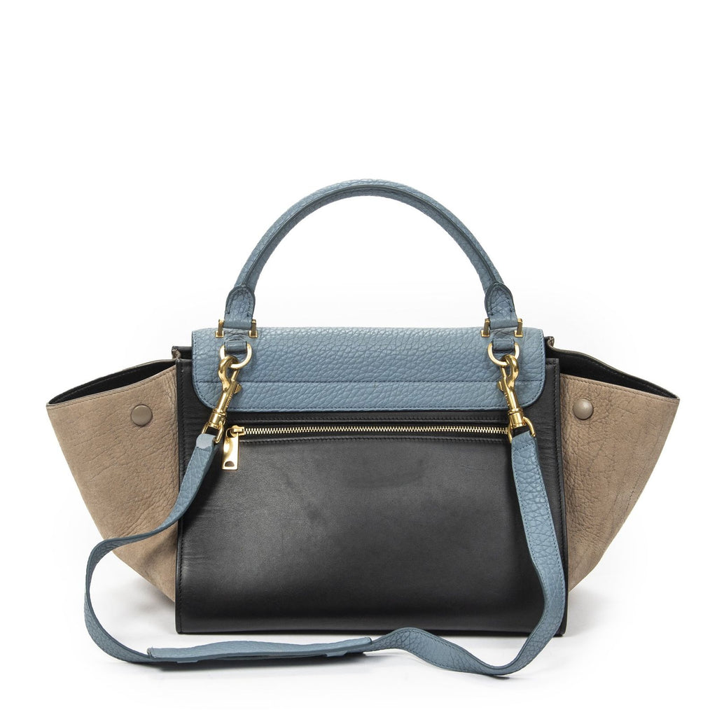 Celine Small Medium Swing Blue Black Top Spike Calfskin Leather — view 5