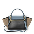 Celine Small Medium Swing Blue Black Top Spike Calfskin Leather — view 5